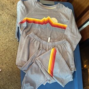 Gray Women’s Pajamas with Rainbow Stripes